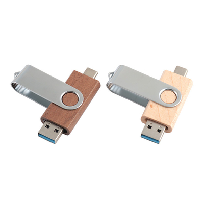 Unidad de memoria flash USB de madera natural 2.0 3.0 con tipo C + Usb A nuevas formas velocidad rápida