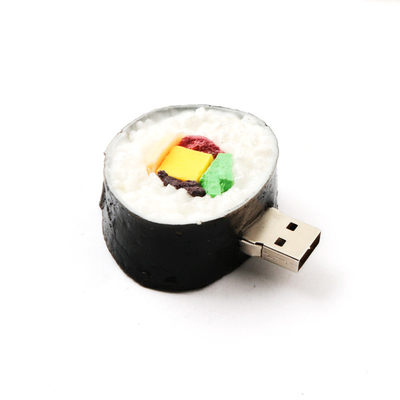 Interfaz USB 2.0 en forma de sushi Dispositivos flash USB personalizados con logotipo impreso en la parte posterior