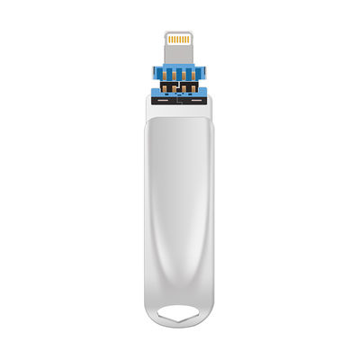 Tipo C de plata USB 3 en uno con conector USB 2.0 USB 3.0 y Tipo C