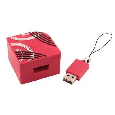 Discos flash USB de silicona personalizados Impresión a todo color Forma rectangular Capacidad de 128 GB