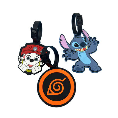 Etiqueta de equipaje con diseño personalizado, hecha de material de PVC, fácil de colocar en la maleta y reutilizable
