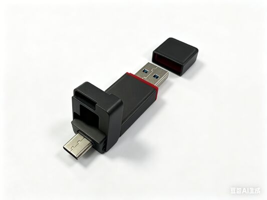 La memoria USB del metal negro del arma con el tipo puerto de C se ajusta a la petición del cliente el cuerpo del metal puede el logotipo del laser
