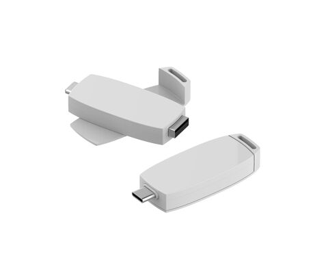 Puede girar 360 grados USB Flash Drive de plástico con puertos tipo C Color del cuerpo tienen blanco rojo negro y azul puede hacer personalizar logotipo de impresión muy rápido