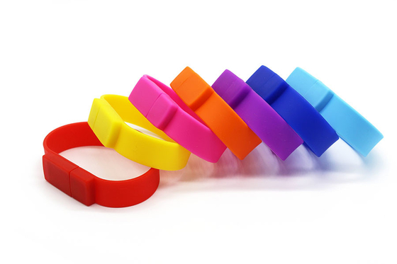 la FCC de memoria USB 32GB 64GB de la pulsera del Usb del silicón de la impresión del logotipo aprobó