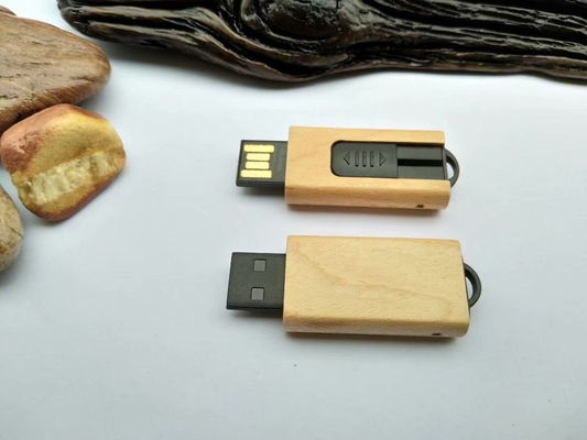LOGOTIPO de madera de la grabación en relieve y de la impresión del color del caso del arce de madera de la unidad USB del estilo del enchufe