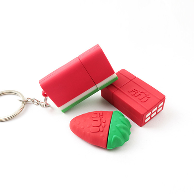 El chocolate lindo de la fresa de la sandía del palillo del molde abierto USB del PVC formó