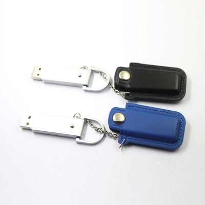 Memory Stick de grabación en relieve de la alta capacidad de Logo Leather Flash Drive 128GB 32GB