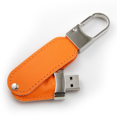 La PU de grabación en relieve del logotipo cubre memoria USB con cuero 2,0 102x25x10m m 8GB