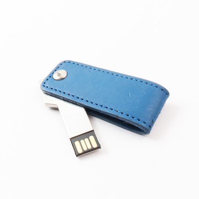 la PU de grabación en relieve de encargo del logotipo cubre el puerto de memoria USB con cuero USB 2,0