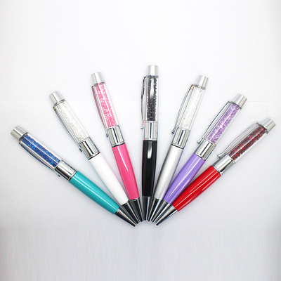 Microprocesador de destello transparente brillante del metal UDP del envase de Crystal Can Writing Pen Usb