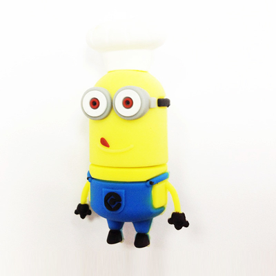 Molde abierto de PVC personalizado por Minions personaje de dibujos animados USB 2,0 y 3,0 rápido