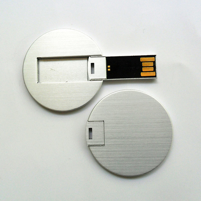 La FCC del flash 2,0 de los palillos UDP de Mini Round Credit Card USB del metal aprobó