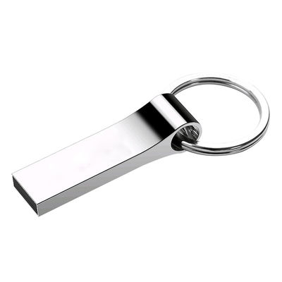 Memoria completa de memoria USB del metal plateado del ODM 32GB 64GB 128GB con la cadena dominante