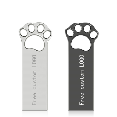 Velocidad de memoria USB 2,0 128GB 256GB 15MB/S de Paw Shapes Metal del perro