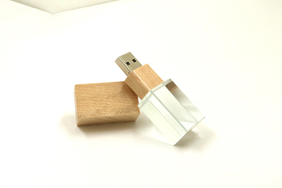 La FCC cristalina del Ce de memorias USB 15MB/S del palillo 32GB 64GB 128GB del casquillo de madera USB pasó