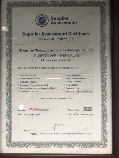 China Shenzhen Suntrap Electronic Technology Co., Ltd. Certificaciones