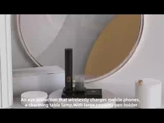 Cargador inalámbrico con lámpara de escritorio de protección ocular para estudiantes puede levantarse y doblarse